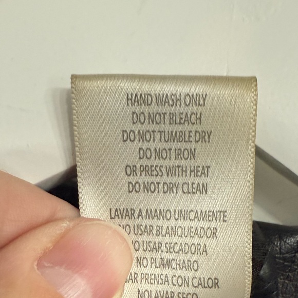 Harley-Davidson Black Pleather Child Size 6 Motorcycle Jacket Embroidered Logo - Picture 7 of 13